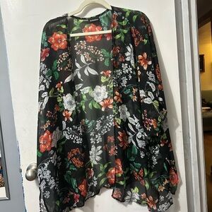 Floral Chiffon Kimono Cardigan
